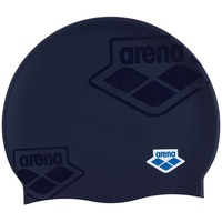 arena Icons Team Stripe Unisex Silikon Badekappe für Erwachsene, Training und Rennen, 100% Silikon, knitterfrei, ikonisch Marineblau