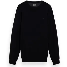 Scotch & Soda Strickpullover mit Logo-Stitching Modell Core, Black, XL