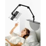 LONZOTH 2024 Neues Upgrade Tablet Ständer für Bett mit schwereren breiteren Drop-in Bedside Gap Base, Tablet Halterung Tisch Verstellbarer iPad Ständer für iPad Pro Air Mini, Samsung Tab, 4.7-12.9"