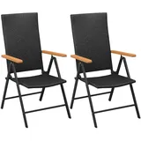 vidaXL Klappstuhl 55 x 64 x 105 cm schwarz 2 St.
