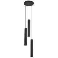 LINDBY Hängeleuchte Joffrey, Ø 24 cm, schwarz, 3-flg., GU10)
