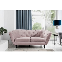 Fun Möbel Sofa Designersofa Charlotte 2-Sitzer Stoff, Matt Velvet Altrosa