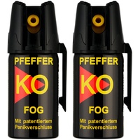 KO Pfefferspray Jet | Fog Verteidigungsspray | Abwehrspray Hundeabwehr | zur Selbstverteidigung | Sparset | Made in Germany (Fog 40 ML 2 STK)