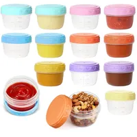 CHSEROK 12 Stück Gefrierdosen Klein, Kleine Dosen mit Deckel Plastik 80 ml, mit Skala Auslaufsicherer Mini Dosen mit Deckel, für Snacks, Saucen