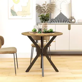 Homcom Esstisch Ø 78 cm rustikal-braun