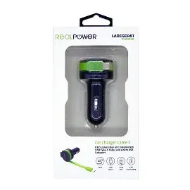 Realpower 257636 Ladegerät für Mobilgeräte Schwarz, Grün