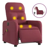 vidaXL Massagesessel Elektrisch Weinrot Stoff