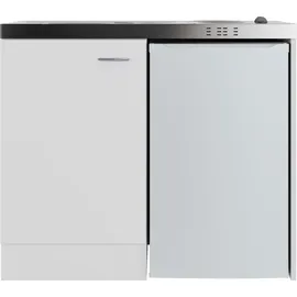 Flex-Well Küchenzeile »Pantry«, Gesamtbreite 100 cm, mit DUO Kochfeld und Kühlschrank weiß