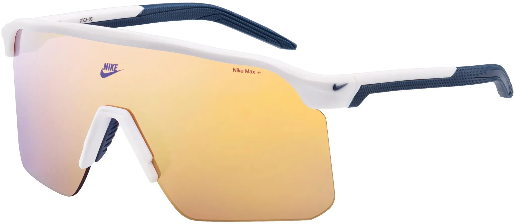 Nike EXPEDITION SHIELD Brille in matte summit white-road tint chrome mirror lens, Größe Einheitsgröße - weiß