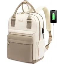 LOVEVOOK Damen Rucksack 14 Zoll Laptop Wasserdicht Khaki Beige