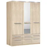 Priess Wäscheschrank Barcelona 140 x 193 x 54 cm Beige/Braun