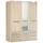 Priess Wäscheschrank Barcelona 140 x 193 x 54 cm Beige/Braun
