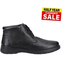 Hush Puppies Malcolm Herren Leder Klassische Freizeitschuhe Schwarz