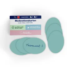 Magnetoplan Kommunikationskarte oval, 190 x 110 mm, 500 Stück, blau, oval 192 x 111 mm, 500 BL