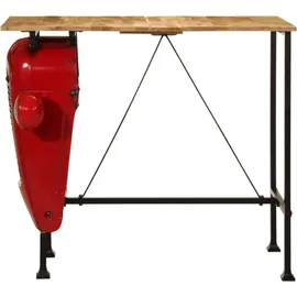 vidaXL Bartisch Traktor Rot und Braun 55x120x107 cm Massivholz Mango