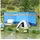 Outsunny Windschutz Polyester Stahl Blau 440L x 140H cm