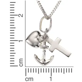 FIRETTI Kette mit Anhänger FIRETTI "Schmuck Geschenk Silber 925 Halsschmuck Halskette Panzerkette Glaube", silber (silberfarben), Halsketten, Jungen, Silber 925 (Sterlingsilber), L: 38