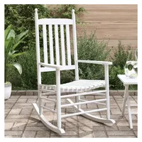 vidaXL Gartenstuhl Schaukelstühle mit Gebogenen Sitzen 2 Stk Weiß Massivholz Tanne (1 St) weiß