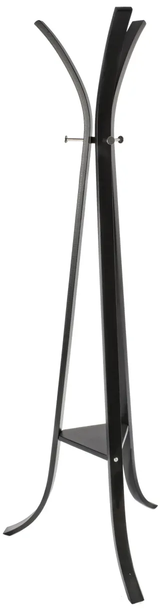 Kleiderständer Triomphe aus Birkenholz, modernes Design, Schwarz, mit drei Kleiderhaken
