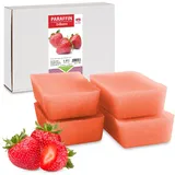 Kosmetex Paraffinbad Strawberry Erdbeere – Paraffin-Wärmebad für Hände + Füße – Paraffinwachs – Paraffin-Block für Wachserwärmer – Wachsbad (4x 500ml)