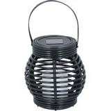 Solar Laterne schwarz Kunststoff Gartenbeleuchtung LED Flammeneffekt 15x16cm - Schwarz
