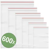 Quadrios Druckverschlussbeutel ohne Beschriftungsstreifen Transparent Polyethylen 600St.