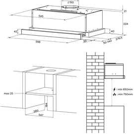 Ciarra Flachschirmhaube 60 cm Schwarz