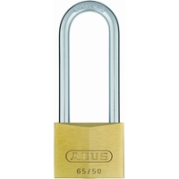 ABUS Vorhängeschloss Messing 65/50HB80 gl.-6502 - gleichschließend und mit hohem Bügel - Messing-Schlosskörper - gehärteter Stahlbügel - ABUS-Sicherheitslevel 6