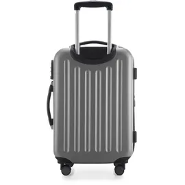 HAUPTSTADTKOFFER SPREE - Handgepäck Hartschalen-Koffer Trolley Rollkoffer Reisekoffer, 4 Doppel-Rollen, 55 cm, 42 L, Ausziehgriff, Silber