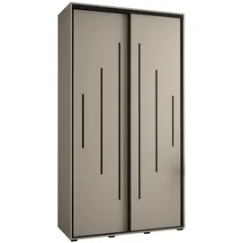 möbel kryspol Schwebetürenschrank Dakota 140 x 235,2 x 60 cm Schwarz