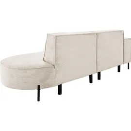 WFL GROUP Ecksofa Hana Loft 3-Sitzer Ecke Links Cordstoff Chenille, Creme 241/80/168 cm