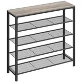 VASAGLE Schuhregal 100 x 92,5 x 30 cm grau-schwarz / schwarz