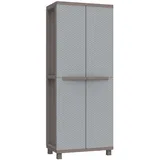 terry store-age Terry, Jrattan 268, Schrank mit zwei Türen in Rattan-Optik, 3 Einlegeböden, für den Innen- und Außenbereich/Tortora - 68x37,5x170 cm