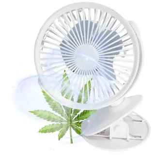 TronicXL Mini USB-Ventilator USB Ventilator Grow mit Clip Klipp Klemmventilator für Growbox Zelt, für Grower Anbau Cannabis Growschrank Growzelt weiß