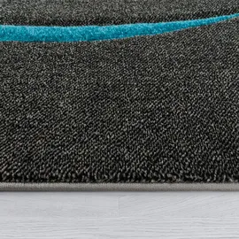 Paco Home Designer Teppich mit Konturenschnitt Karo Muster Türkis Grau, Grösse:160x230 cm