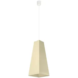 10 Watt Hänge Lampe Wohn Zimmer Pendel Beleuchtung Textil Leuchte creme im Set inkl LED Leuchtmittel