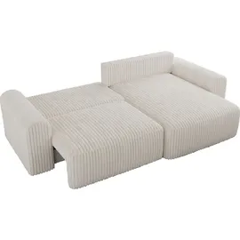 MKS Meble Eckcouch Cord 2-Sitzer Beige