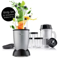 GOURMETmaxx Mixer Mr. Magic 18-tlg. | Blender mit auslaufsicheren Frischhaltedeckeln | Food Processor für Shakes, Smoothies etc.