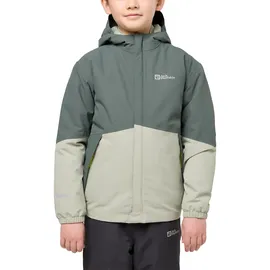 Jack Wolfskin Unisex Kinder Blocky Daunenjacke, Slate Green/Mint Leaf, 128 EU