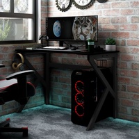 Arbeitstisch Computertisch Büro - Klassisch Design Gaming Schreibtisch mit K-Gestell Schwarz 110x60x75 cm cloris