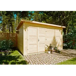 Gartenhaus »Venedig«, Holz, BxHxT: 443 x 240 x 342 cm (Außenmaß inkl. Dachüberstand) - beige
