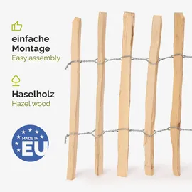 Garronda Staketenzaun 500 x 50 cm Braun/Holz