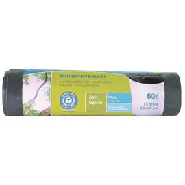Secolan Müllbeutel 60,0 l grün 30,0 μm, 15 St.