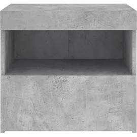 vidaXL Nachttisch mit LED-Leuchten Betongrau 50x40x45 cm