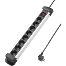 Sygonix Steckdosenleiste 8fach 1,40 m Schwarz/Silber 1 St.