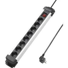 Sygonix Steckdosenleiste 8fach 1,40 m Schwarz/Silber 1 St.