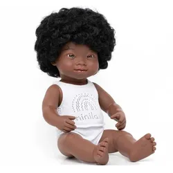 miniland dolls Babypuppe afrikanisches Mädchen mit Down-Syndrom
