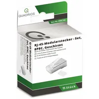 Quadrios Modularstecker Set, Polzahl 8P8C - geschirmt, 15 Stk.