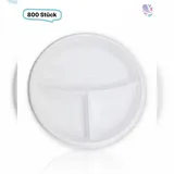 Blanc HYGIENIC Menüteller, Mehrwegbesteck, 22 cm x 2,6 cm, 800 Stk, weiß, robust, Premium Qualität,