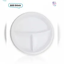 Blanc HYGIENIC Menüteller, Mehrwegbesteck, 22 cm x 2,6 cm, 800 Stk, weiß, robust, Premium Qualität,